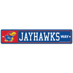 Kansas Jayhawks Street / Zone Sign 3.75" X 19"