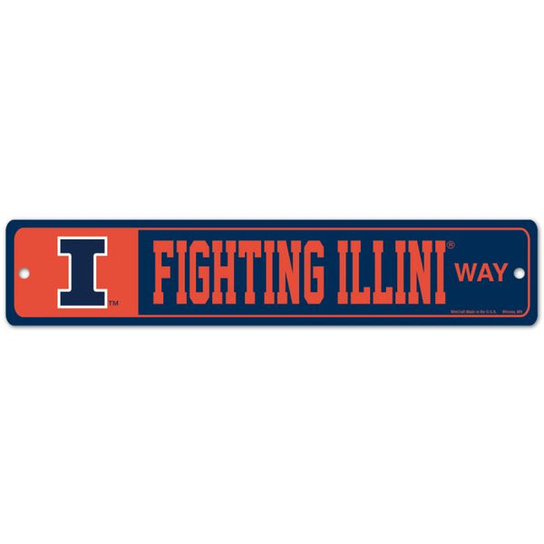 Wholesale-Illinois Fighting Illini Street / Zone Sign 3.75" x 19"
