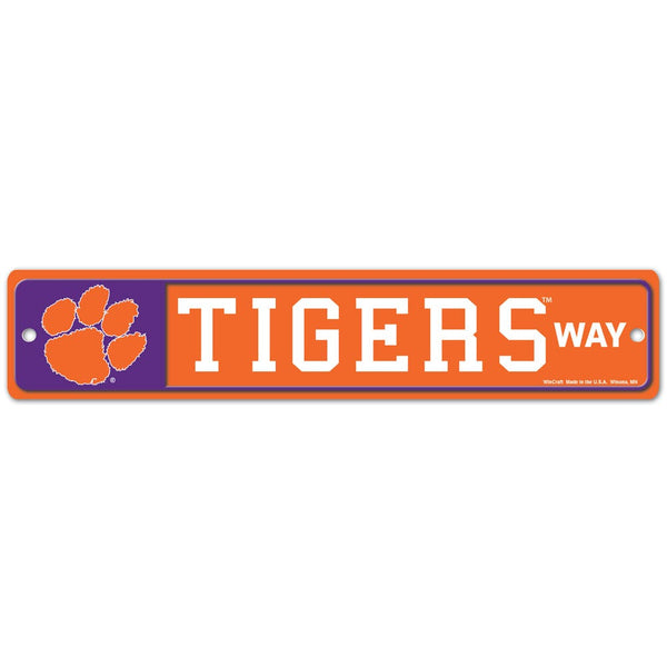 Clemson Tigers Street / Zone Sign 3.75" x 19"
