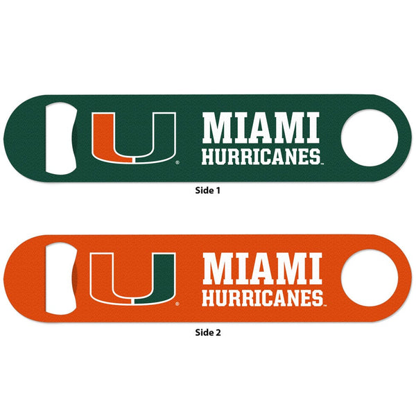 Miami Hurricanes Metal Bottle Opener 2 Sided