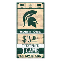 Wholesale-Michigan State Spartans TICKET Wood Sign 6x12 3/8" thick