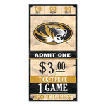 Missouri Tigers ticket Wood Sign 6x12 3/8" thick