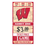 Wholesale-Wisconsin Badgers ticket Wood Sign 6x12 3/8" thick