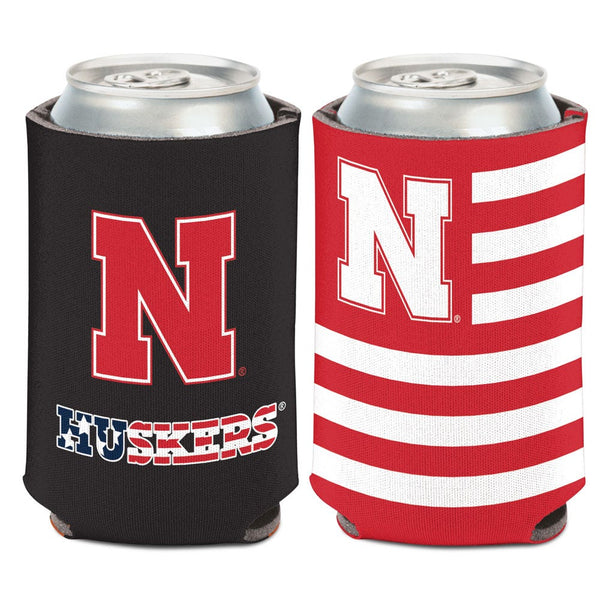 Nebraska Cornhuskers / Stars and Stripes NCAA Can Cooler 12 oz.