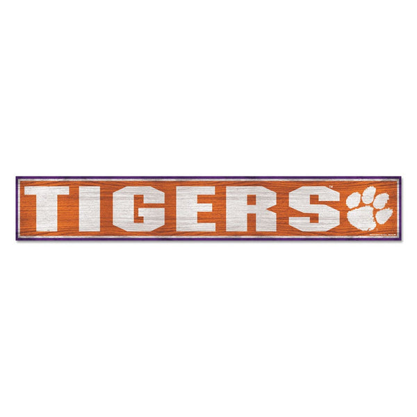 Clemson Tigers Wood Sign 6"x36" 3/8" thick