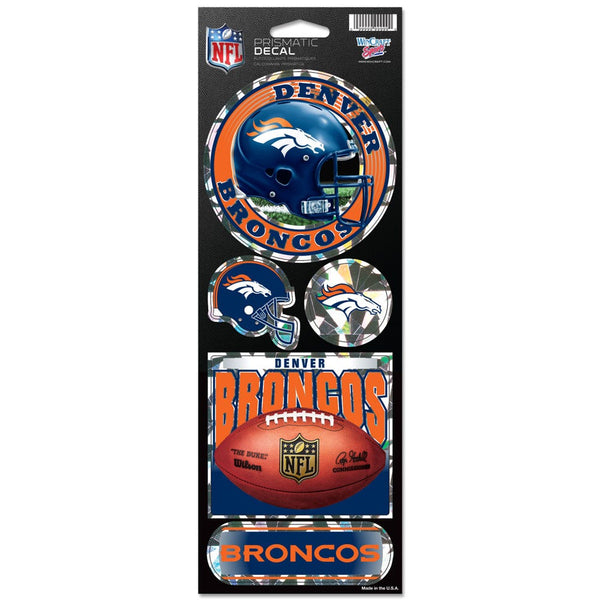 Denver Broncos Prismatic Decal 4" x 11"