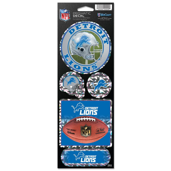 Detroit Lions Prismatic Decal 4" x 11"