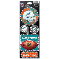 Miami Dolphins Prismatic Decal 4" x 11"