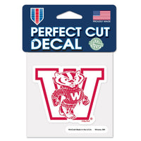 Wholesale-Wisconsin Badgers / Vintage Collegiate vault Perfect Cut Color Decal 4" x 4"