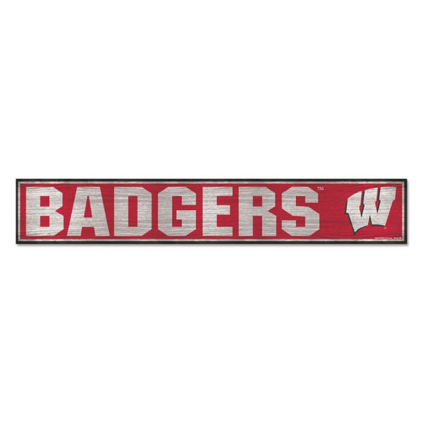 Wholesale-Wisconsin Badgers Wood Sign 6"x36" 3/8" thick