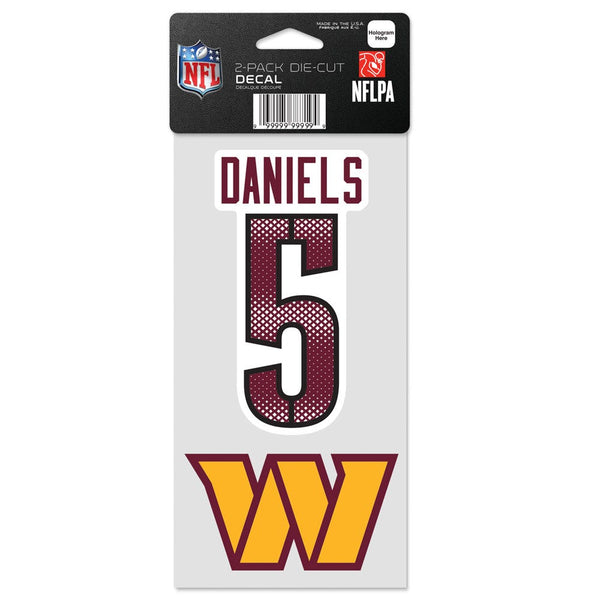 Washington Commanders Perfect Cut Decal Set of two 4"x8" Jayden Daniels