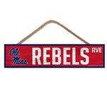 Wholesale-Ole Miss Rebels Wood Sign-with Rope 4" x 17"