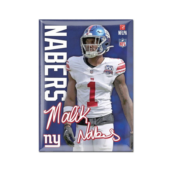 New York Giants Metal Magnet 2.5" x 3.5" Malik Nabers