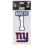 New York Giants Perfect Cut Decal Set of two 4"x4" Malik Nabers