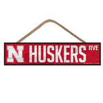 Wholesale-Nebraska Cornhuskers Wood Sign-with Rope 4" x 17"