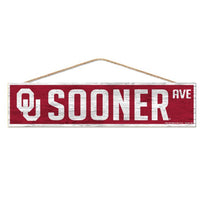 Wholesale-Oklahoma Sooners Wood Sign-with Rope 4" x 17"