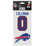 Buffalo Bills Perfect Cut Decal Set of two 4"x4" Keon Coleman
