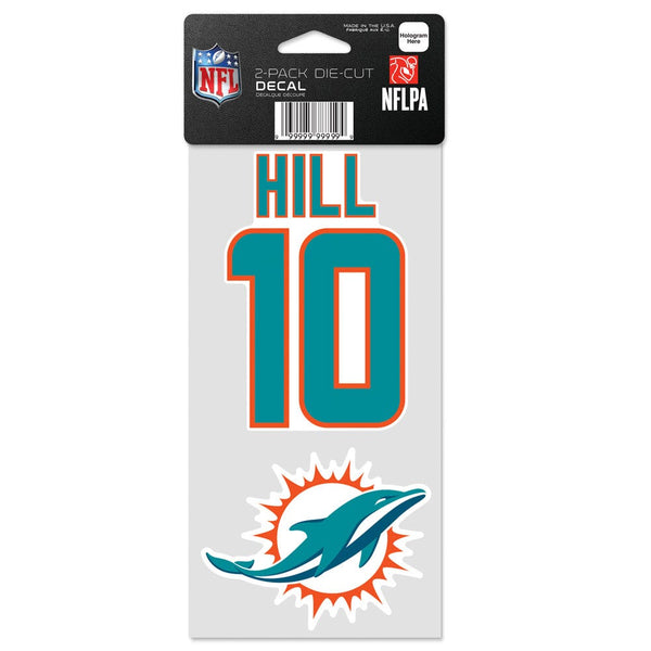 Miami Dolphins Perfect Cut Decal One 4"x8" Decal Tyreek Hill