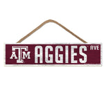 Texas A&M Aggies Wood Sign-with Rope 4" x 17"