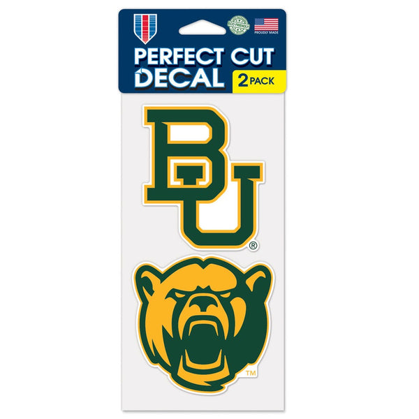 Baylor Bears Perfect Cut Decal Set of two 4"x4"