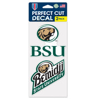 Wholesale-Bemidji State Beavers Perfect Cut Decal Set of two 4"x4"