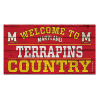 Maryland Terrapins Wood Sign 13"x24" 1/4" thick