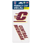 Wholesale-Central Michigan Chippewas Perfect Cut Decal Set of two 4"x4"