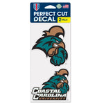 Wholesale-Coastal Carolina Chanticleers Perfect Cut Decal Set of two 4"x4"