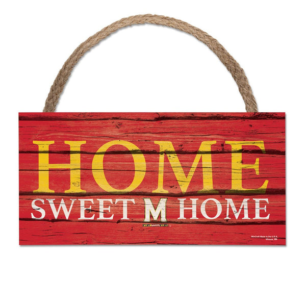Maryland Terrapins Wood Sign w/Rope 5" x 10"