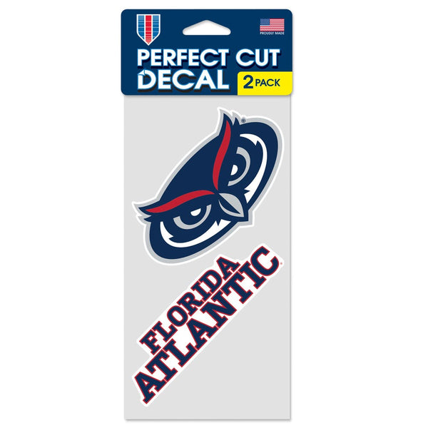 Florida Atlantic Owls Perfect Cut Decal Set of two 4"x4"