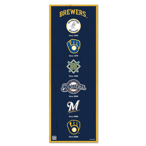 Milwaukee Brewers Wood Sign 6" x 17"