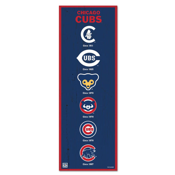 Chicago Cubs Wood Sign 6" x 17"