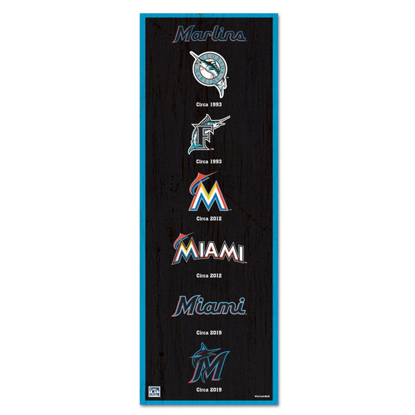 Miami Marlins Wood Sign 6" x 17"