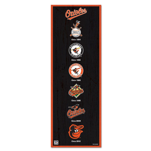 Baltimore Orioles Wood Sign 6" x 17"
