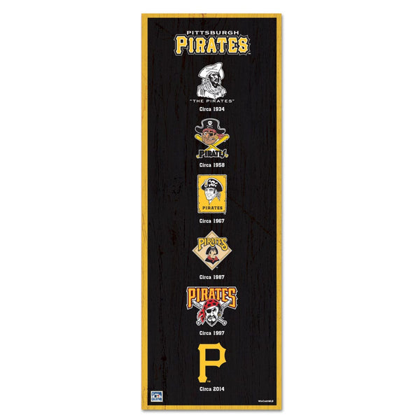 Pittsburgh Pirates Wood Sign 6" x 17"