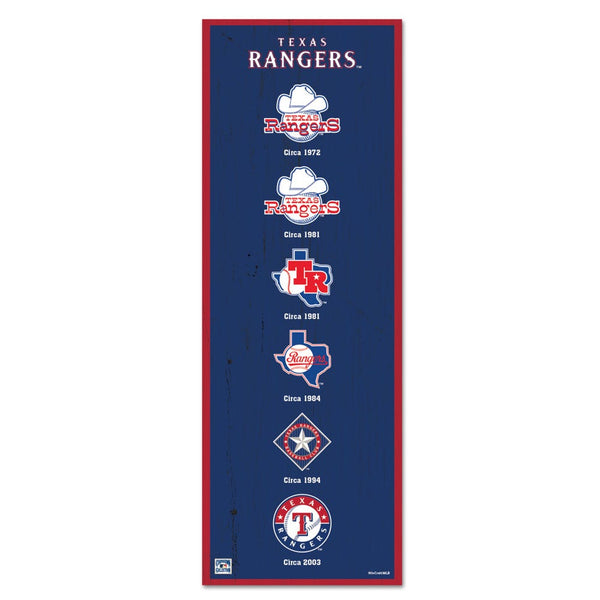 Texas Rangers Wood Sign 6" x 17"
