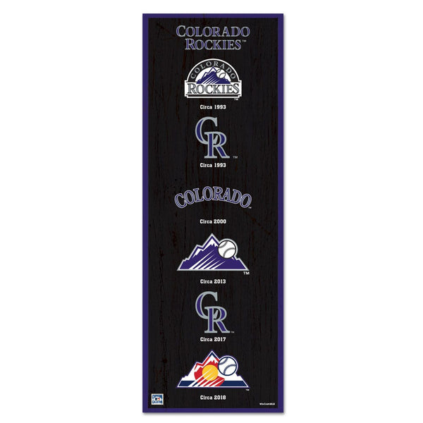 Colorado Rockies Wood Sign 6" x 17"