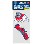 Fresno State Bulldogs 2 PACK Perfect Cut Decal Set of two 4"x4"