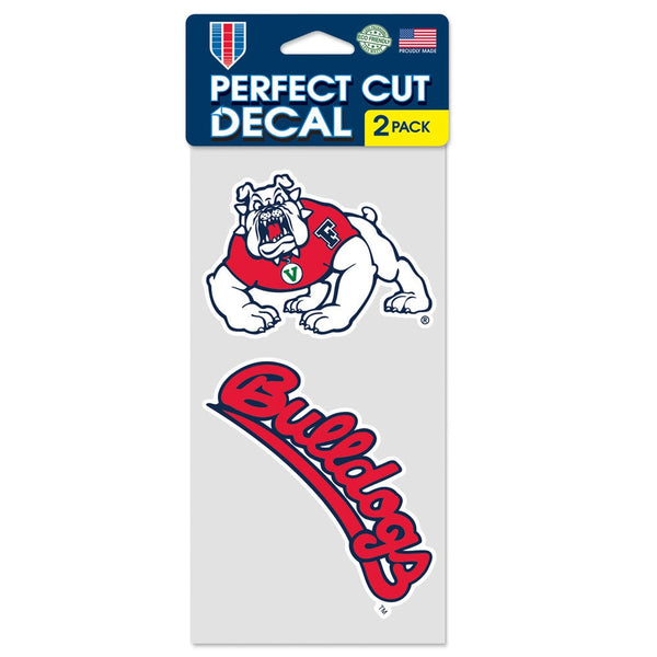 Fresno State Bulldogs 2 PACK Perfect Cut Decal Set of two 4"x4"
