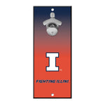 Illinois Fighting Illini Bottle Opener Sign 5x11