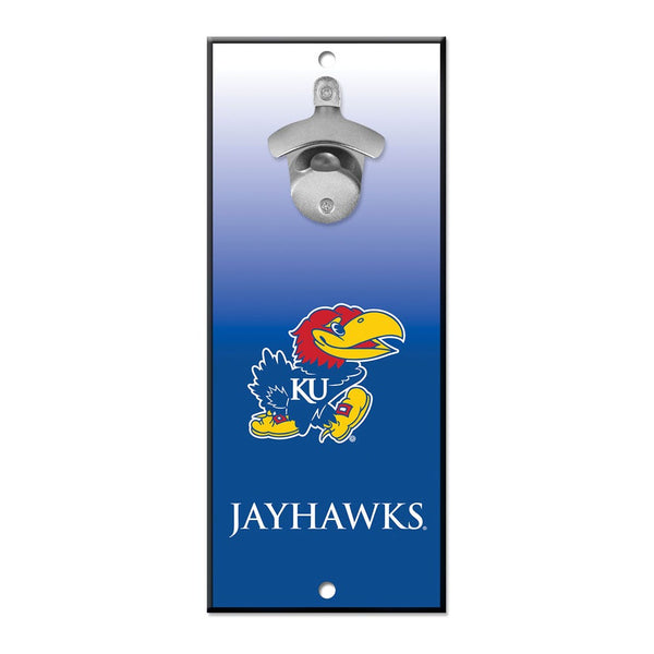Kansas Jayhawks Bottle Opener Sign 5x11