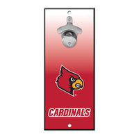 Louisville Cardinals Bottle Opener Sign 5x11