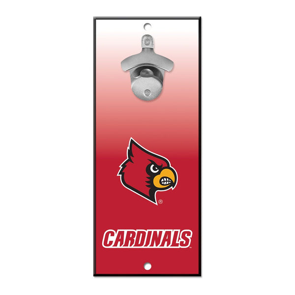 Louisville Cardinals Bottle Opener Sign 5x11