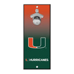 Miami Hurricanes Bottle Opener Sign 5x11