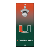 Miami Hurricanes Bottle Opener Sign 5x11