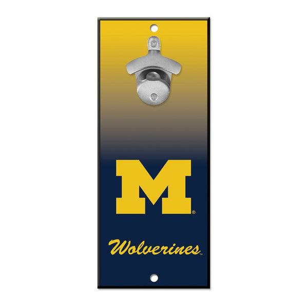 Michigan Wolverines Bottle Opener Sign 5x11