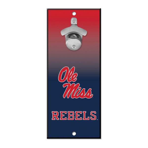 Ole Miss Rebels Bottle Opener Sign 5x11