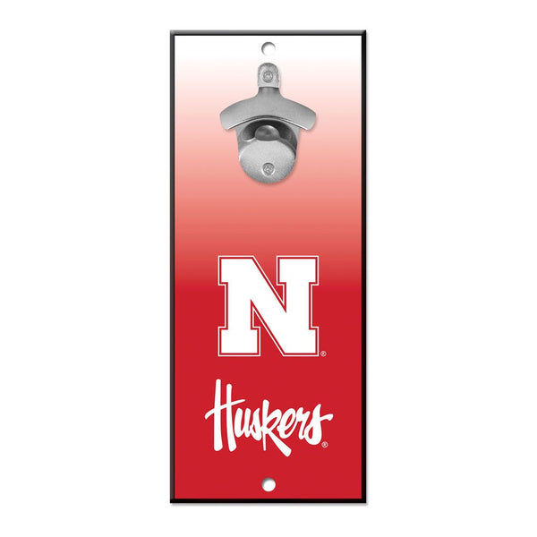Nebraska Cornhuskers Bottle Opener Sign 5x11