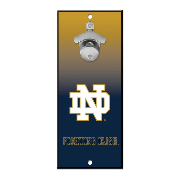 Notre Dame Fighting Irish Bottle Opener Sign 5x11