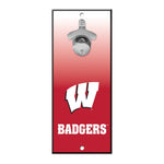 Wisconsin Badgers Bottle Opener Sign 5x11